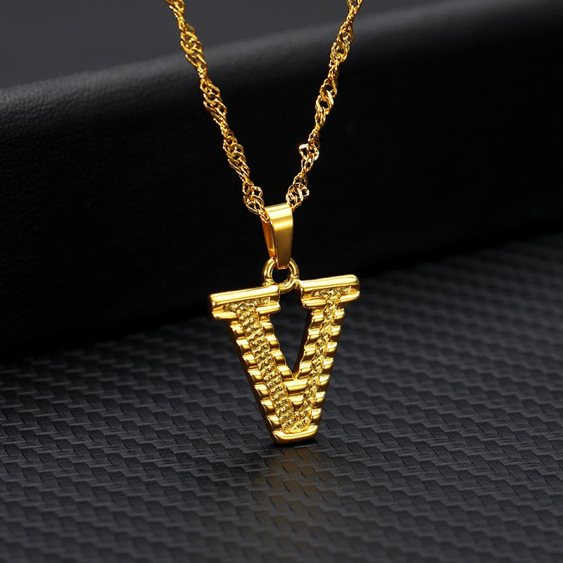 Capital Initial Letter Necklaces For Women Stainless Steel A-Z Alphabet Pendant Necklace Birthday Jewelry Gift Bijoux Femme