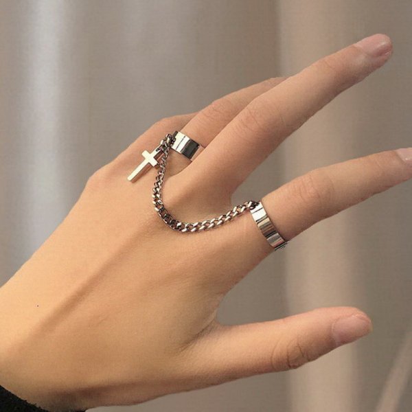 Silver Color Vintage Layered Women&#39, s Open Rings Adjustable Large Irregular Finger Rings  For Women Men Party Jewelry Gift