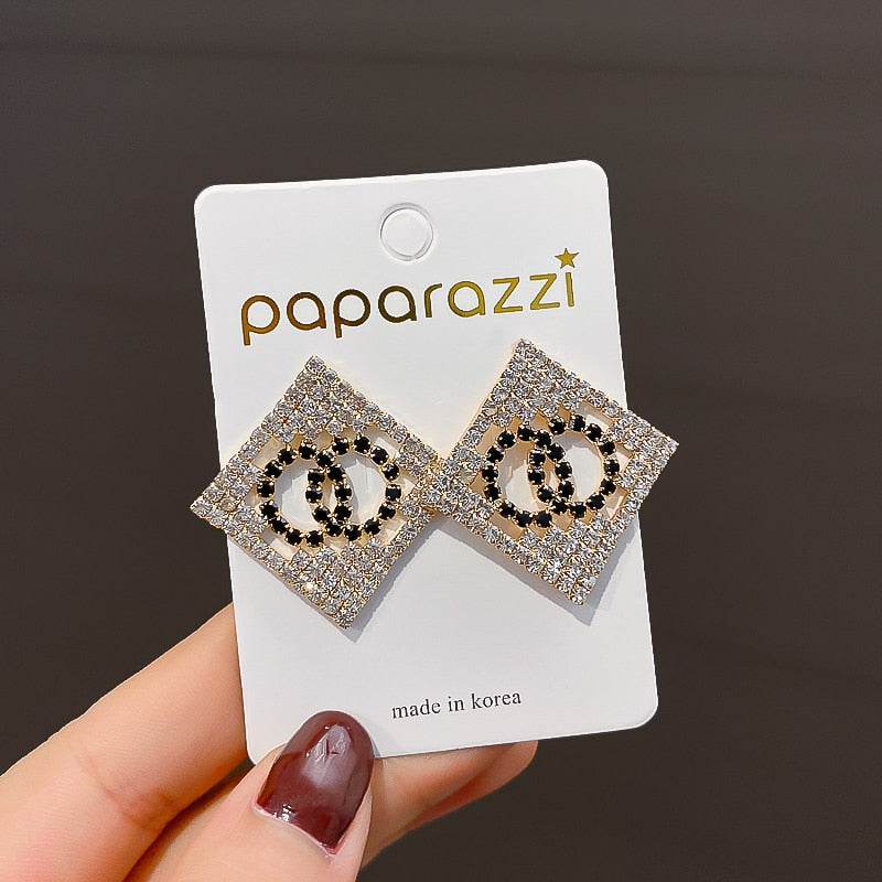 New Luxury Cubic Zirconia Pendant Earrings Woman High Fashion Crystal Korean Earrings Anniversary Gift Jewelry for Girls