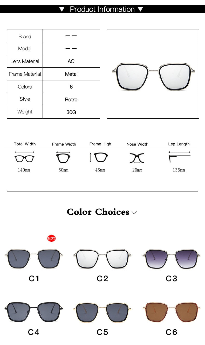 Retro Square Sunglasses Men  Luxury Brand Designer Ourdoor Sun Glasses Steampunk Sunglasses Red Black Sunglass Women UV400