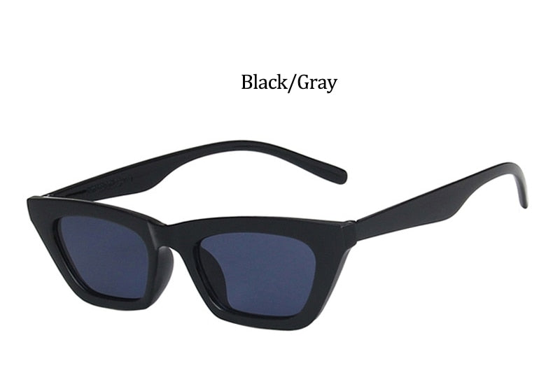 vintage Black Rectangle Shades Sun Glasses For Women Fashion New Fashion Small Square Sunglasses Woman Luxury Brand