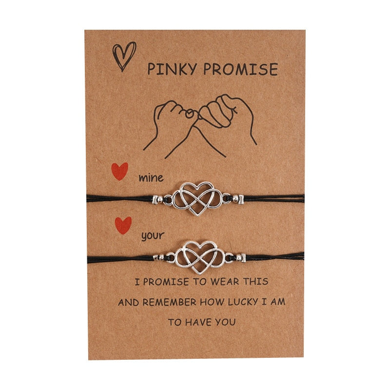 2pcs/set Charm Couple Friendship Bracelet Love Heart Daisy Volcanic Stone Bead Bangles Bracelet For Women Men Lucky Wish Jewelry