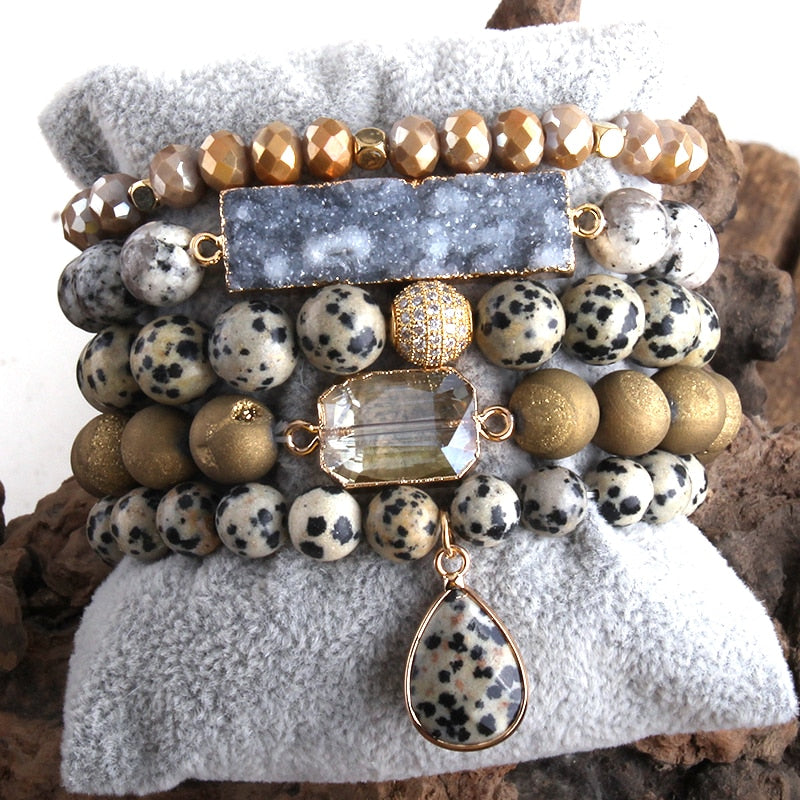 RH New Designer Empire Stones Beaded Bracelet Natural Stone Dorp Charms 5pc Bracelets Sets For Women Jewelry