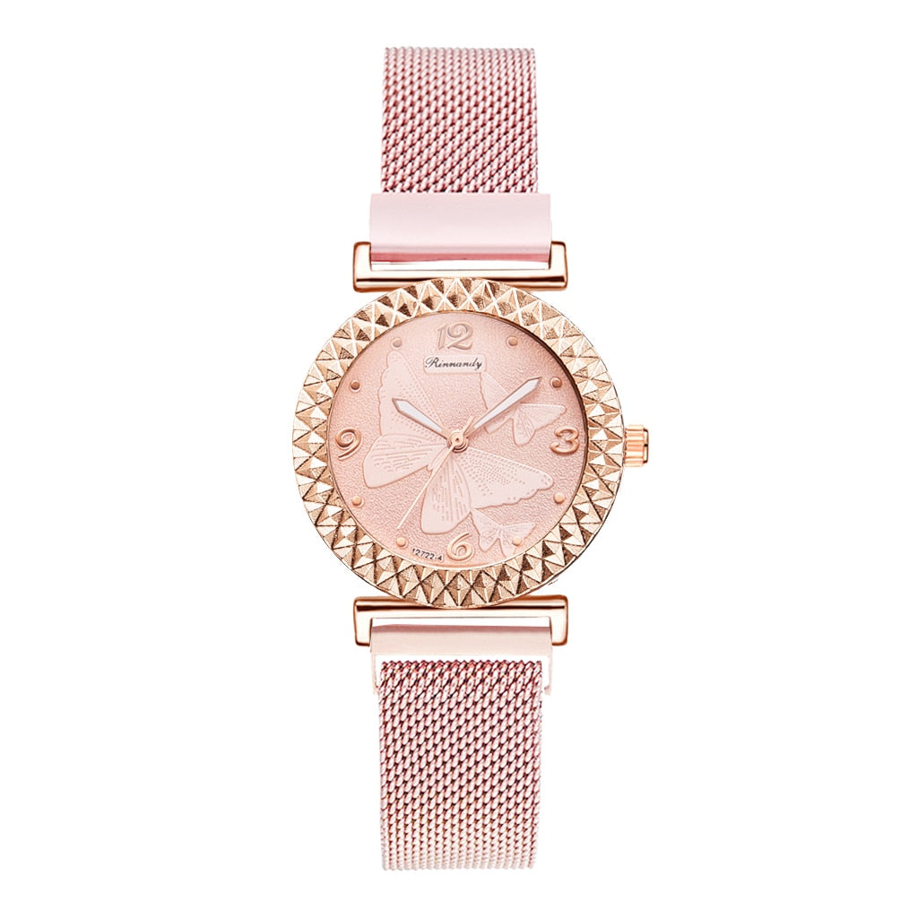 5PCS Women Watch Set Luxury Rose Gold Dress Quartz Watch Bracelet Ladies Sports Wrist Watch Clock Gift Women Relogio Feminino