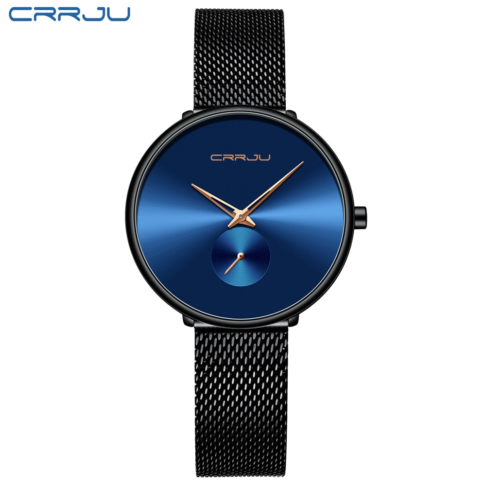 watch for women CRRJU Luxury Stylish Silm Watch Ladies Dress Wristwatch Minimalist Waterproof Quartz Cool Watches reloj mujer