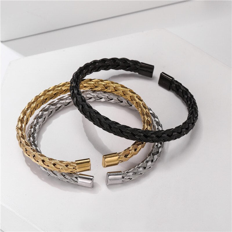 Royal Stainless steel bracelet Twist Bangle open shape men bracelets jewellery for pulsera hombre armband accessories Hot sell