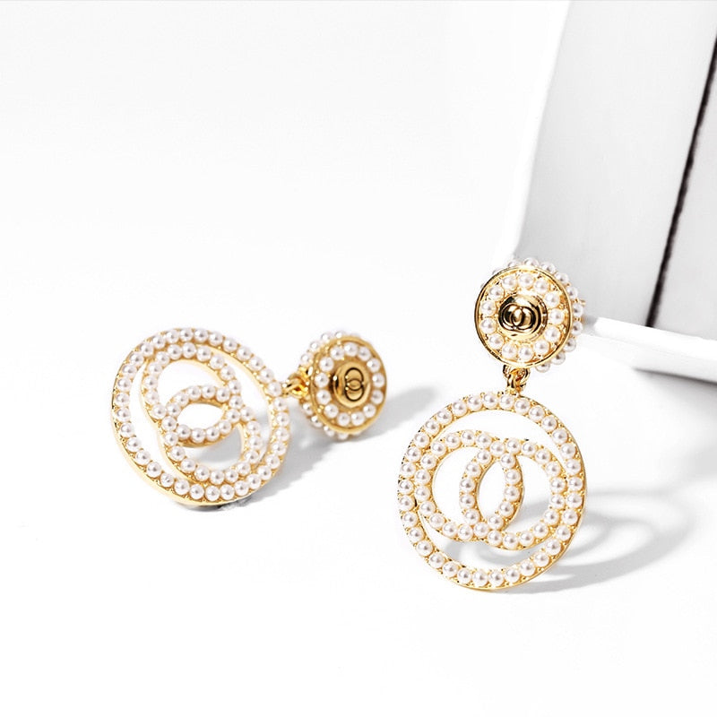 New Luxury Cubic Zirconia Pendant Earrings Woman High Fashion Crystal Korean Earrings Anniversary Gift Jewelry for Girls
