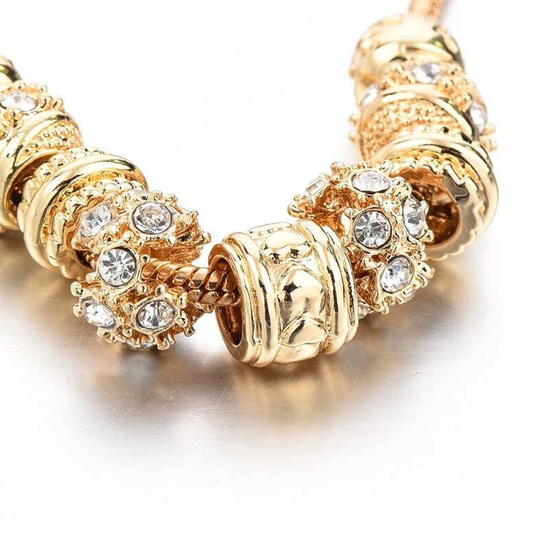 Wholesale INS gold flower bead Bracelets & Bangles For Women Pulseira Feminina Charm Crystal Jewelry Trendy Bracelet