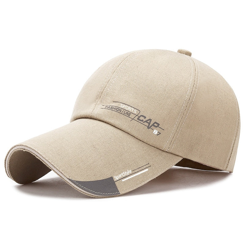 Sports Cap Mens Hat For Fish Outdoor Fashion Line Baseball Cap Long Visor Brim Shade Snapback Sun Hat Bone Gorras Casquette