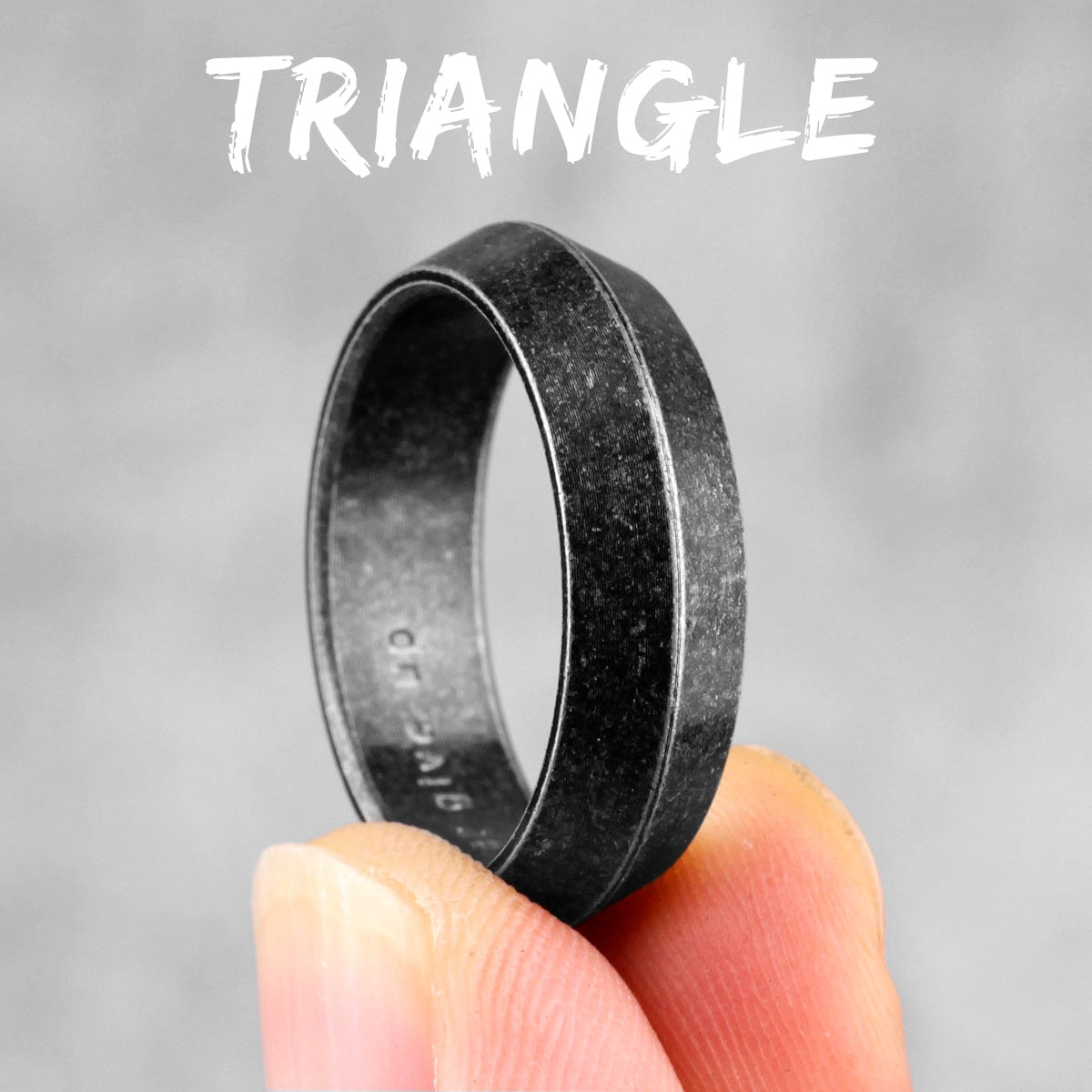 Retro Old Black Triangle Stainless Steel Mens Rings Cool Simple for Couple Lovers Male Biker Jewelry Creativity Gift Wholesale