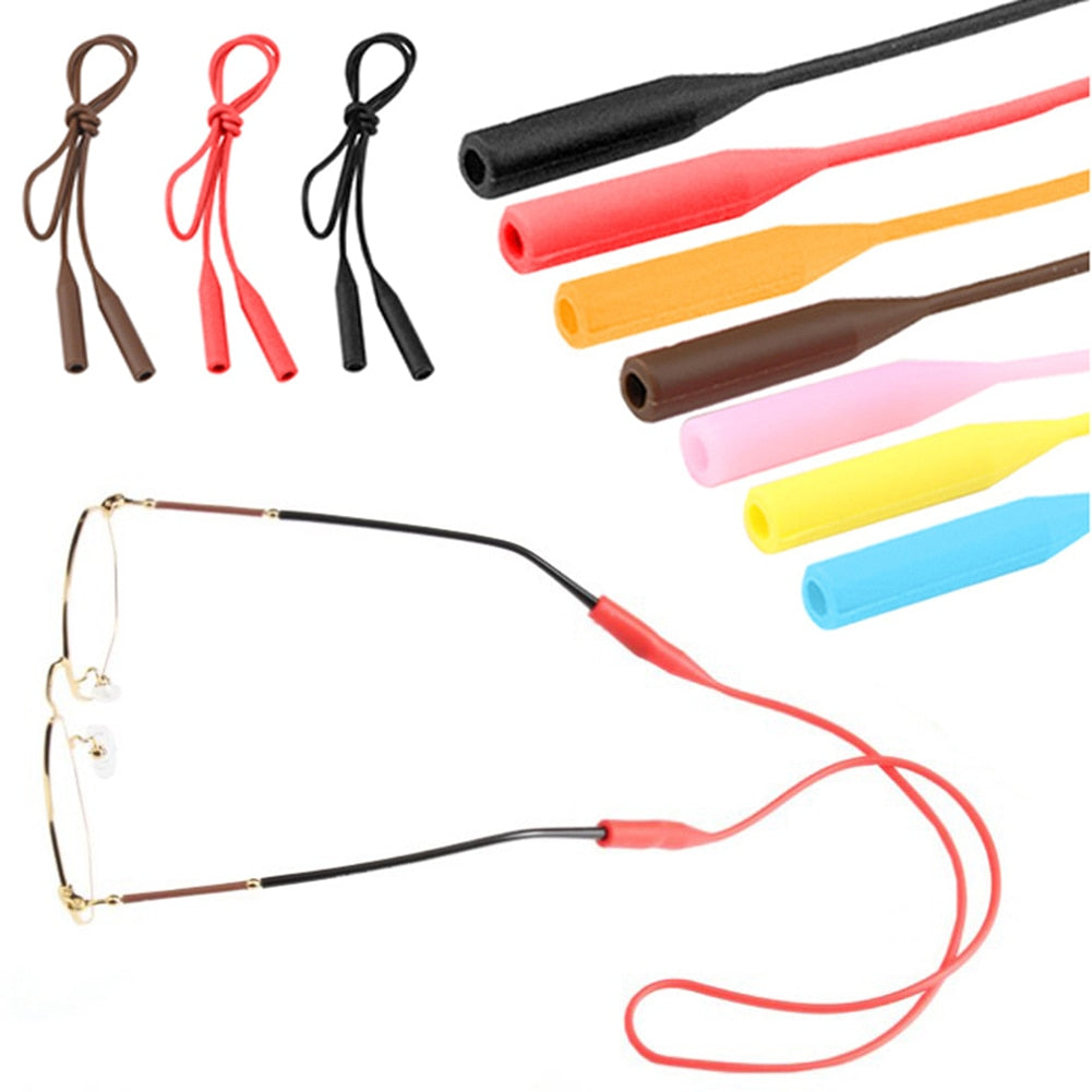 Candy Color Elastic Silicone Eyeglasses Straps Sunglasses Sports Anti-Slip String Glasses Ropes Band Cord Holder
