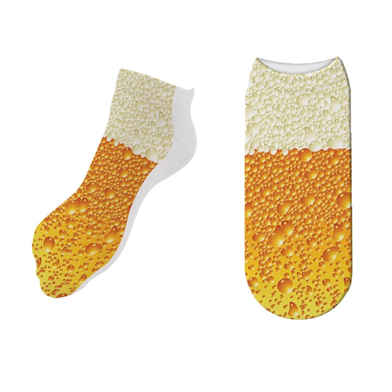 New Design Funny Fashion Harajuku Women Socks Novelty Beer Pattern Socks Hiphop Solid Cotton Cool Socks 5ZWS29
