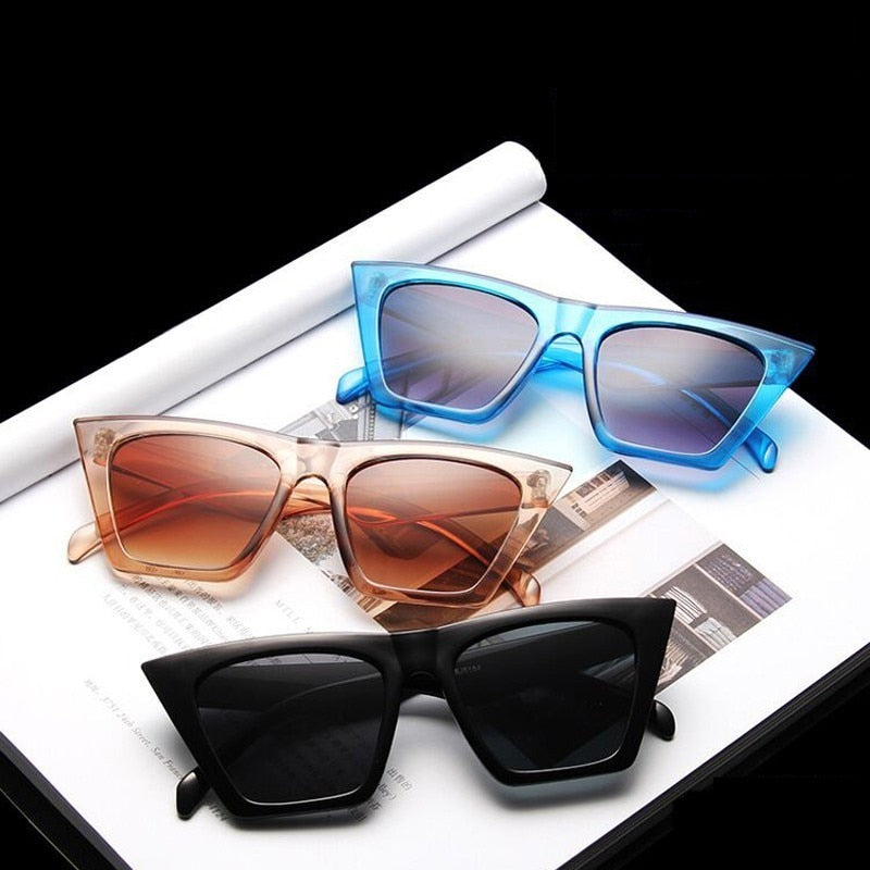 Fashion Square Sunglasses Women Designer Luxury Man, Women Cat Eye Sun Glasses Classic Vintage UV400 Outdoor Oculos De Sol