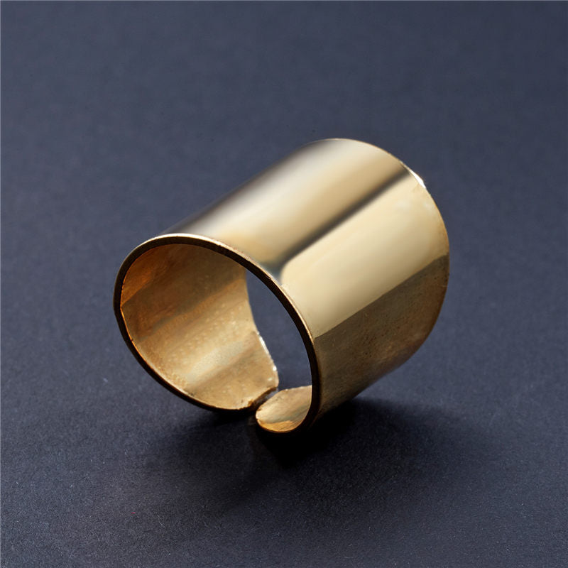 Fashion Gold Color Silver Color Opening Ring For Women Men Lagre Wide Ring Hip Hop Punk Finger Rings Simple Boho Jewelry