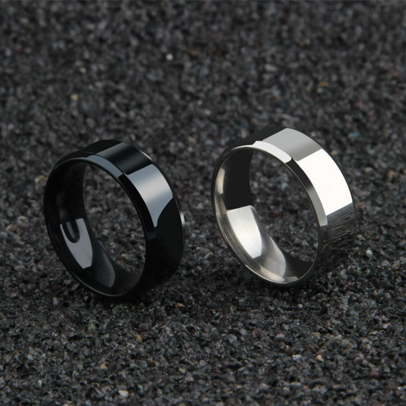 Fashion Charm Jewelry ring men stainless steel Black Rings For Women