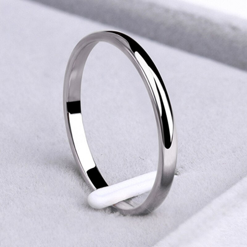 CACANA Stainless Steel Rings Rose Gold Anti-allergy Smooth Simple Wedding Couples Rings Bijouterie