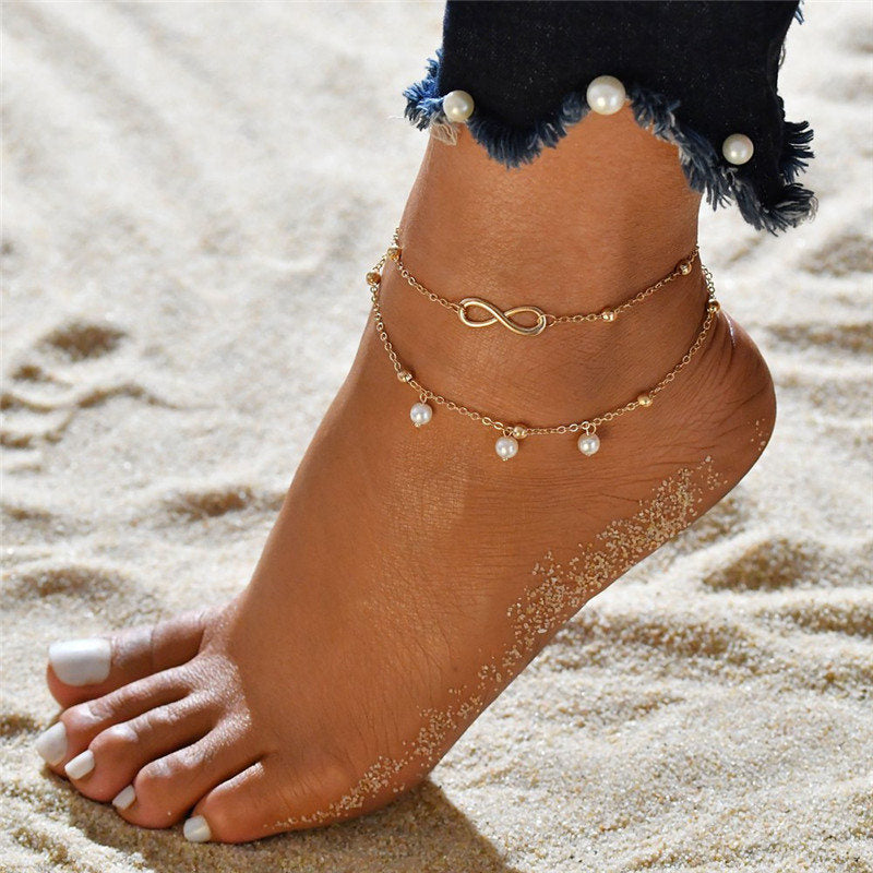 Bohemian Beads Ankle Bracelet for Women Leg Round Tassel Anklet Summer Vintage Foot Jewelry Accessories Enkelbandje