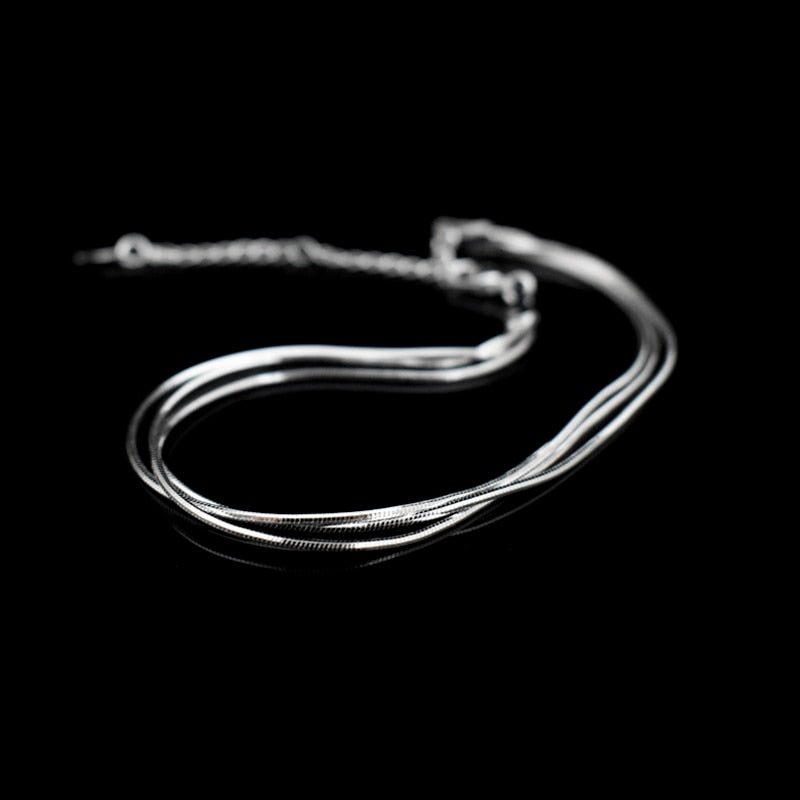 Hot Sale Sexy Beach Multilayer Snake Bones Anklets Foot Chain 925 Sterling Silver Foot Anklet Bracelet For Fashion Women Jewelry