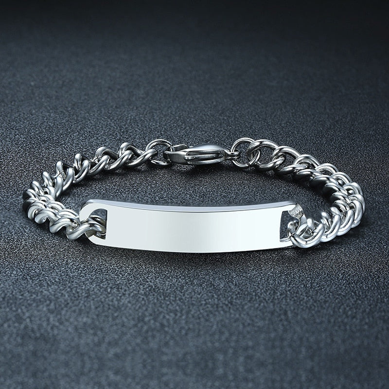 Vnox Personalized Bracelets for Women Men Never Fade Stainless Steel Link Chain Bracelet Custom Family BFF Birthday Gift
