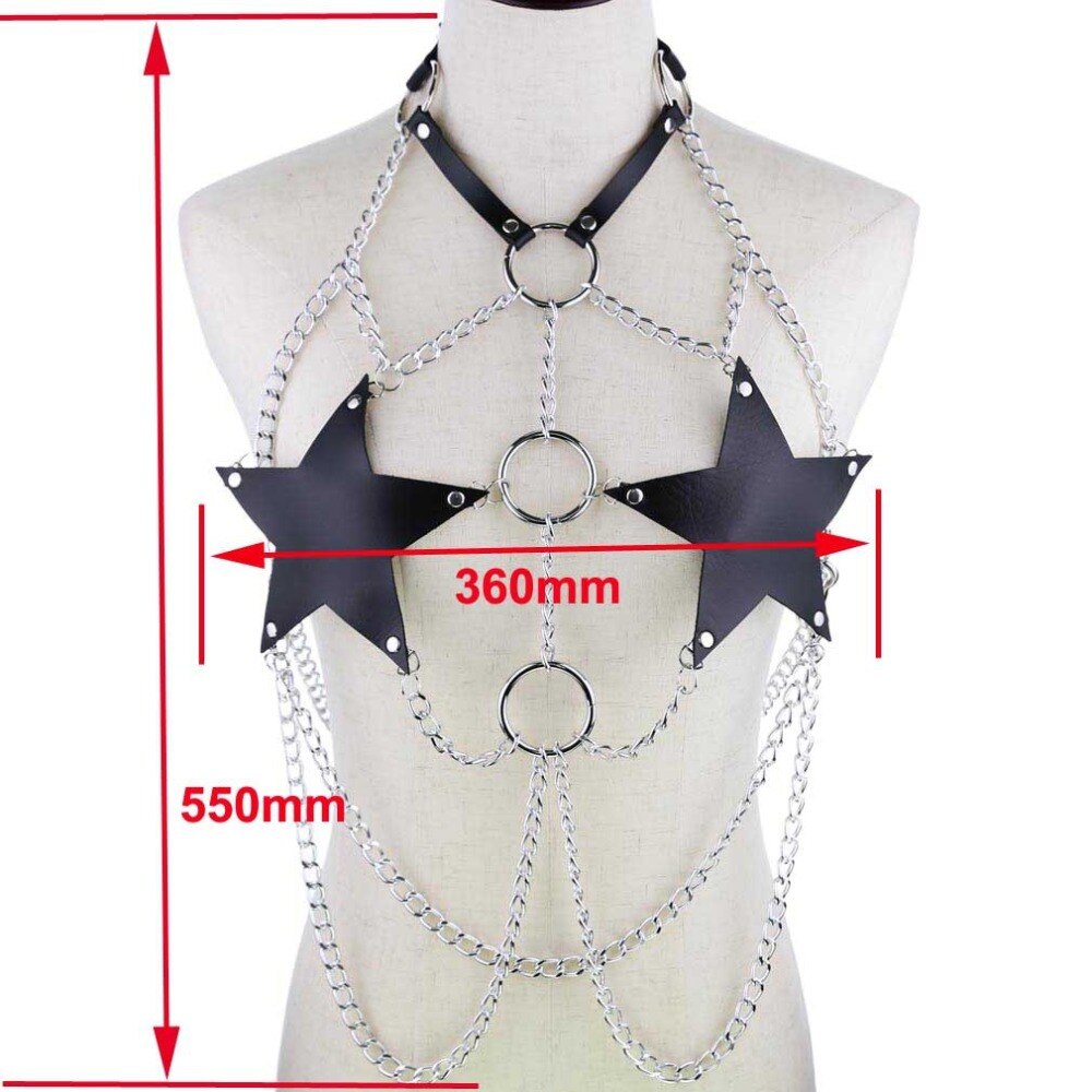 Star harness body bra goth punk rock emo metal women body jewelry summer accessories festival fashion rave outfit