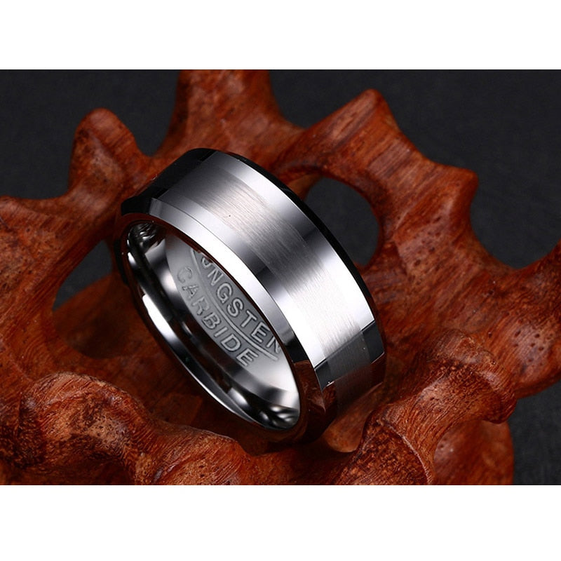 Vnox Classical 100% Tungsten Carbide Ring for Men Wedding Jewelry No Rust