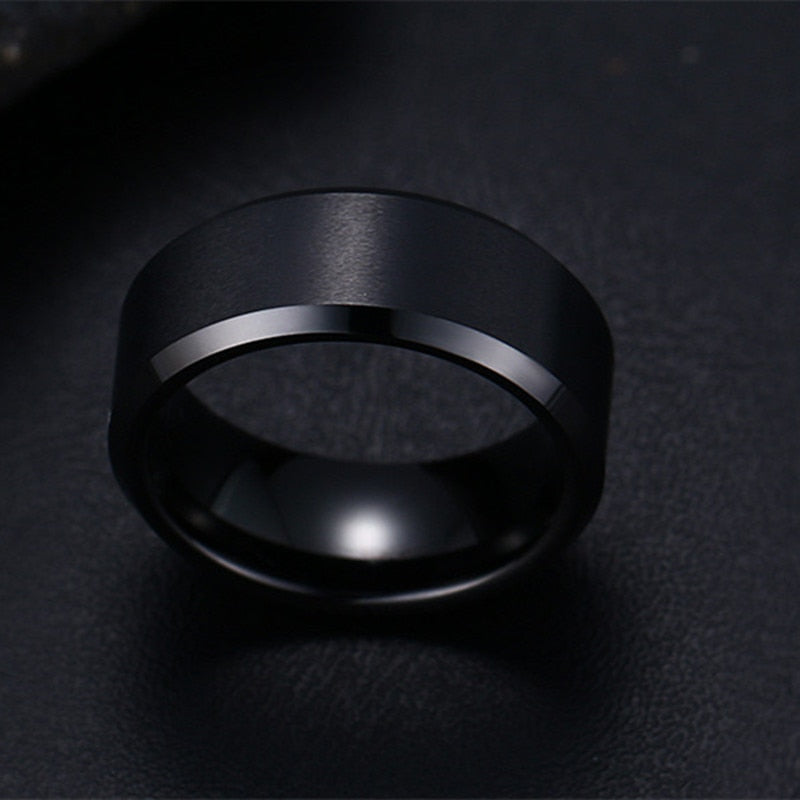 Fashion Charm Jewelry ring men stainless steel Black Rings For Women