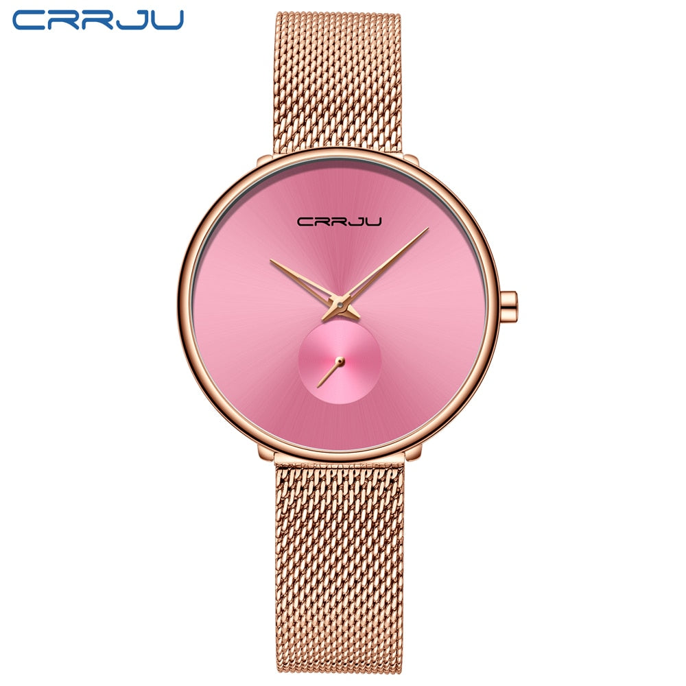 watch for women CRRJU Luxury Stylish Silm Watch Ladies Dress Wristwatch Minimalist Waterproof Quartz Cool Watches reloj mujer
