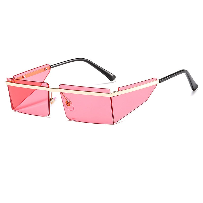 New Small Rimless Sunglasses Women Fashion Punk Square Sunglasses Men Eyewear Retro Rectangle Glasses For Female Shades UV400