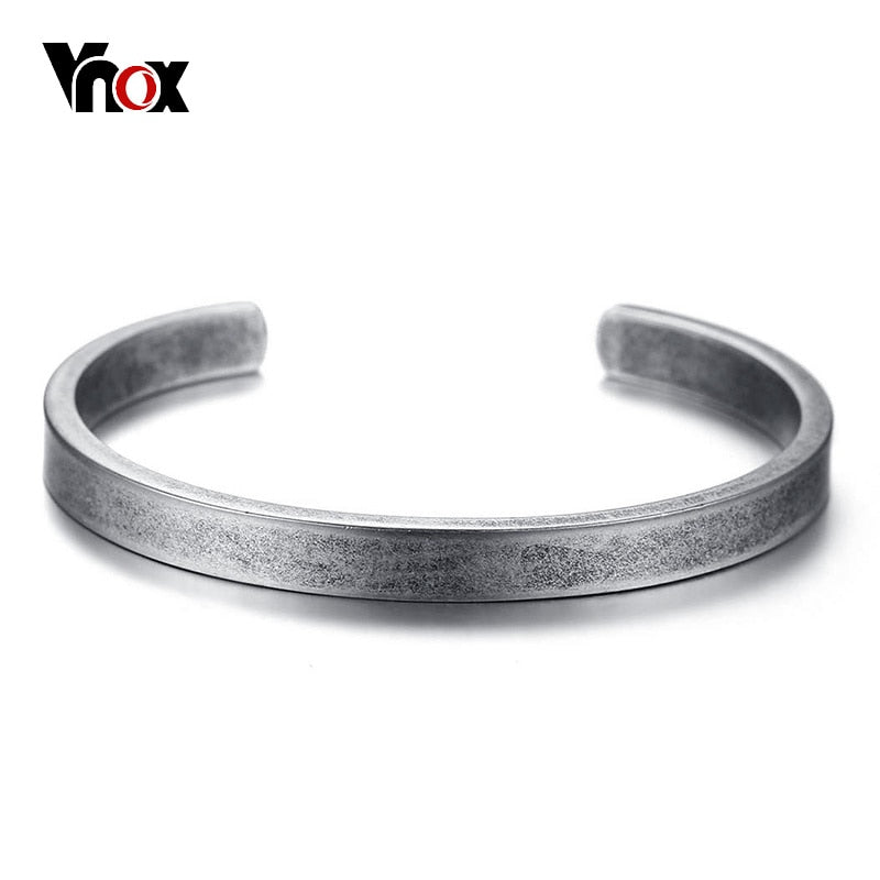 Vnox Vintage Viking Cuff Bracelets Bangles for Men Women Simple Classic Pulseras hombre Stainless Steel Male Jewelry