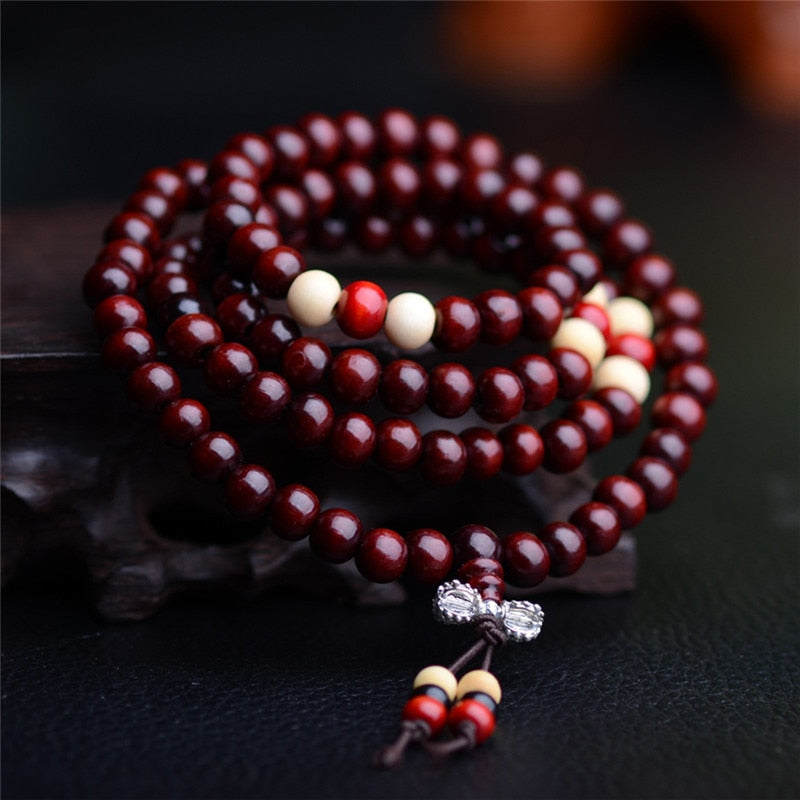 8mm  Sandalwood Buddhist Buddha Rosary Bracelets for Men Women Unisex 108 Prayer Beads Bracelets & Bangles Yoga Jewelry