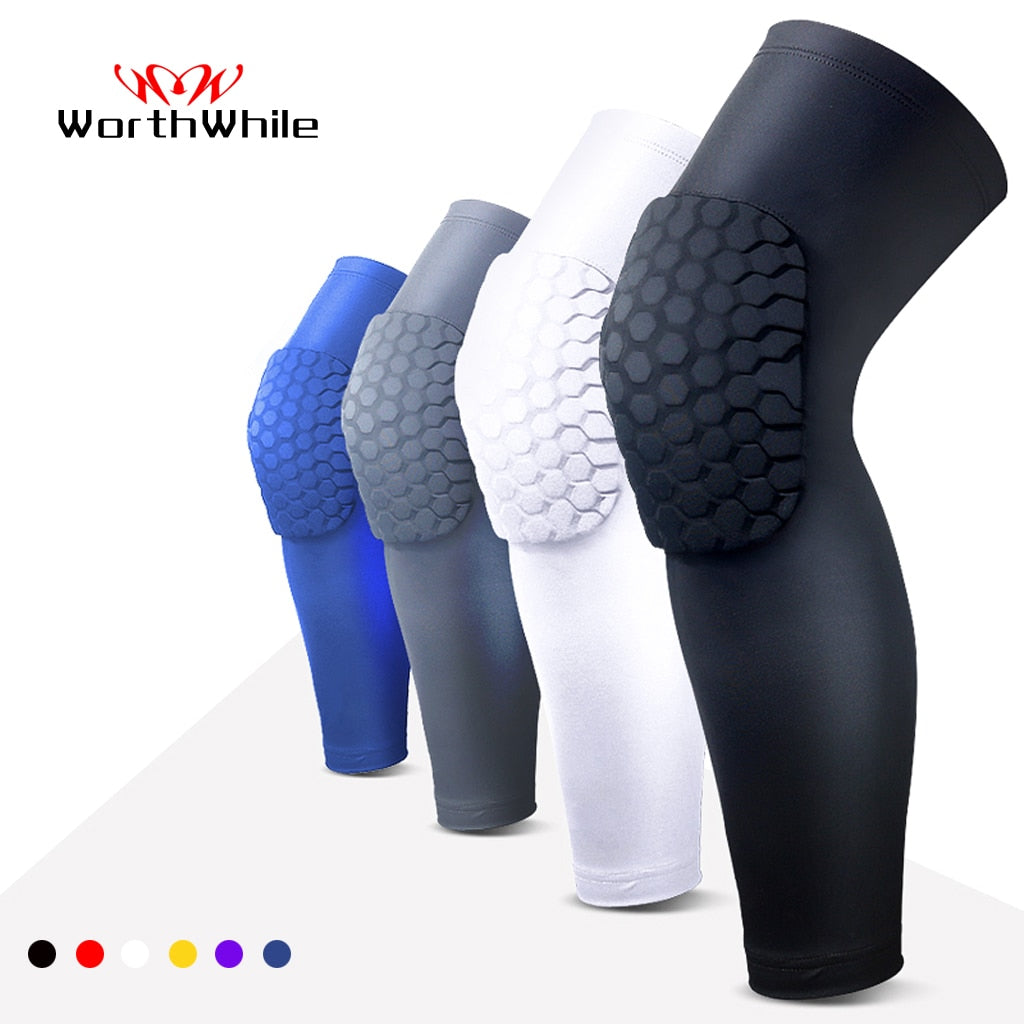 WorthWhile 1PC Basketball Knee Pads Protector Compression Sleeve Honeycomb Foam Brace Kneepad Fitness Gear Volleyball Support