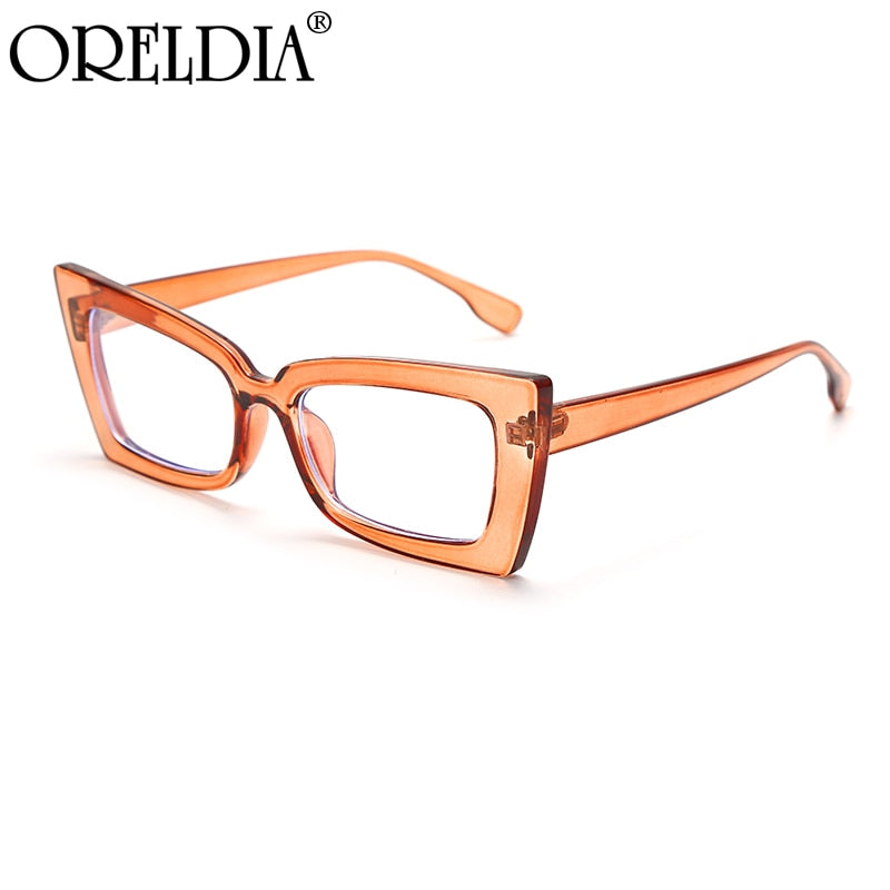 Fashion Ladies Glasses Small Frame Cat Eye Flat Glasses Candy Color Frame Optical Frame Can Wear Myopia Glasses Latest Hot