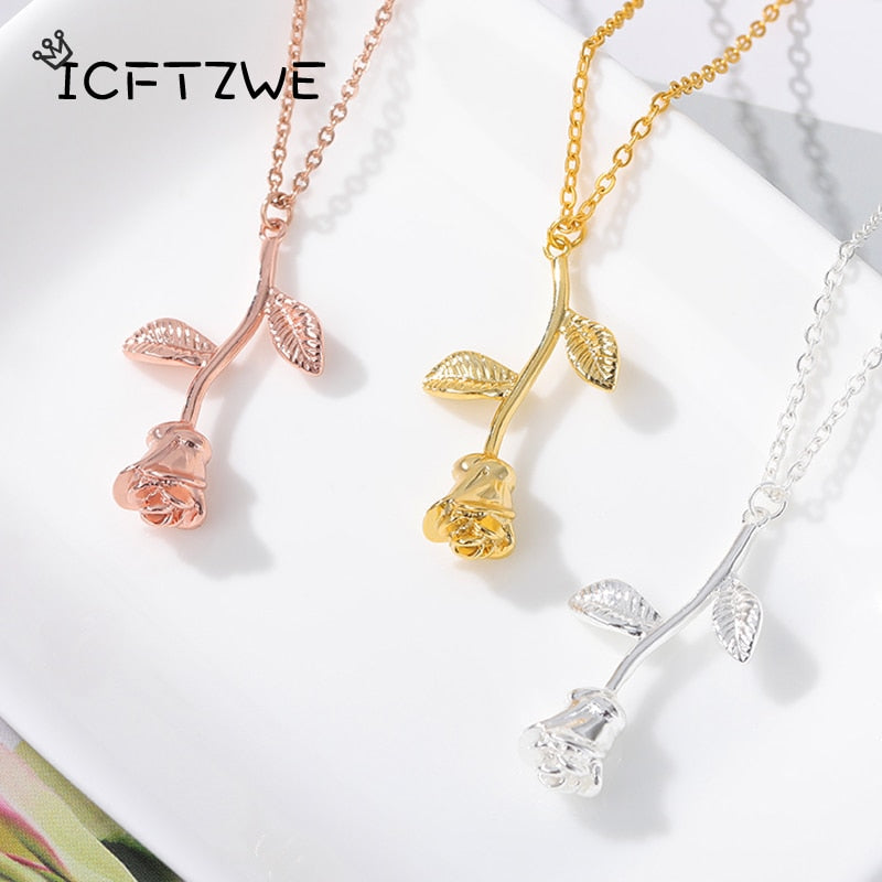 Rose Flower Pendant Necklaces For Shawn Charles