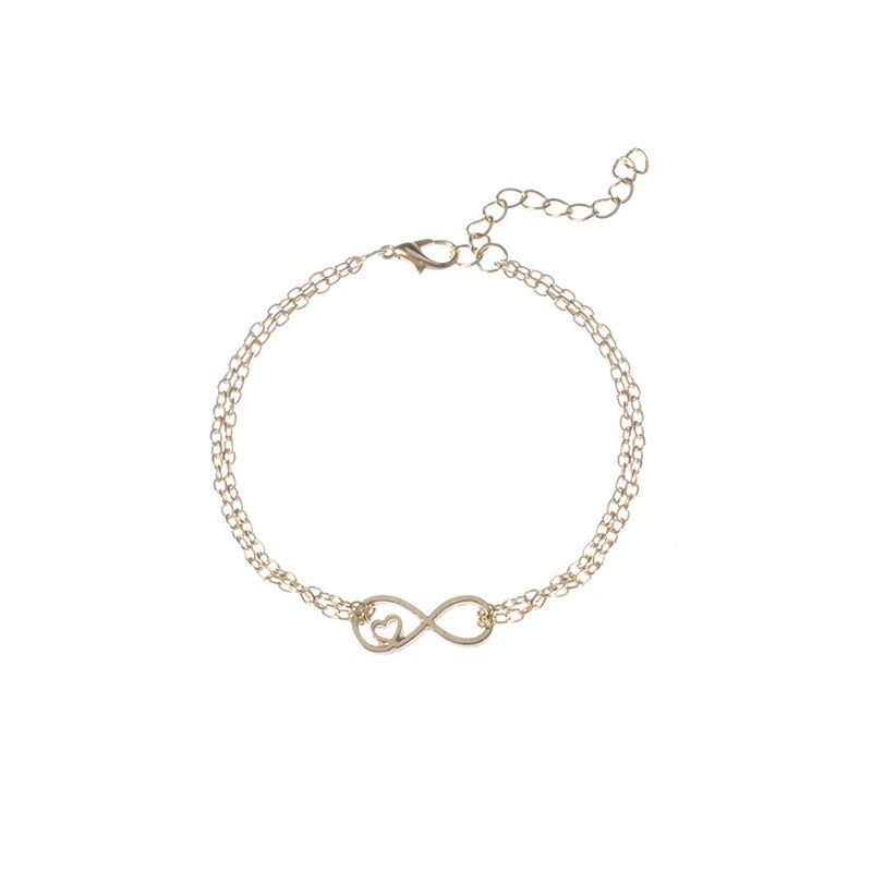 Modyle Bohemian Black Beads Bracelets Bangles For Women Fashion Heart Compass Gold Color Bracelets Sets Jewelry Gift