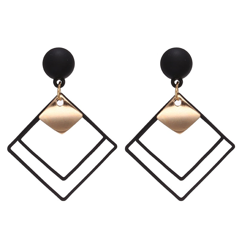 Fashion Big Resin Drop Earrings For Women New Acrylic Large Square Earrings Trendy statement Geometric Jewelry