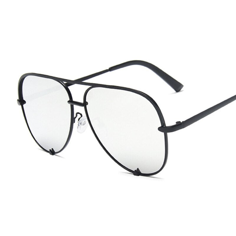 Brand Designer Aviation Sunglasses Woman Vintage Black Mirror Sun Glasses For Woman Fashion Big Frame Cool Sexy Female Oculos