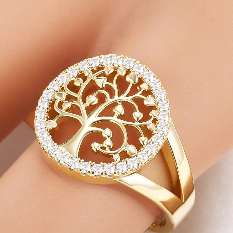 Silver Color Women's Ring Tree Of Life Adjustable Rings Trend Jewelry for Women Female