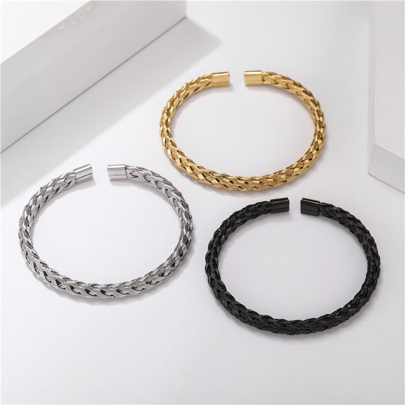 Royal Stainless steel bracelet Twist Bangle open shape men bracelets jewellery for pulsera hombre armband accessories Hot sell