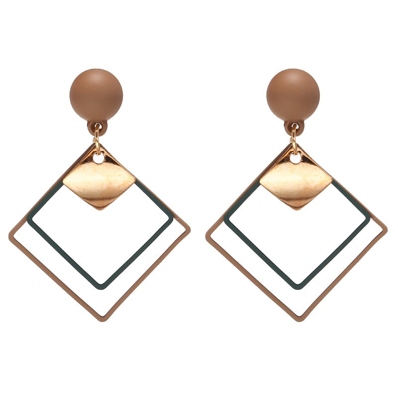 Fashion Big Resin Drop Earrings For Women New Acrylic Large Square Earrings Trendy statement Geometric Jewelry