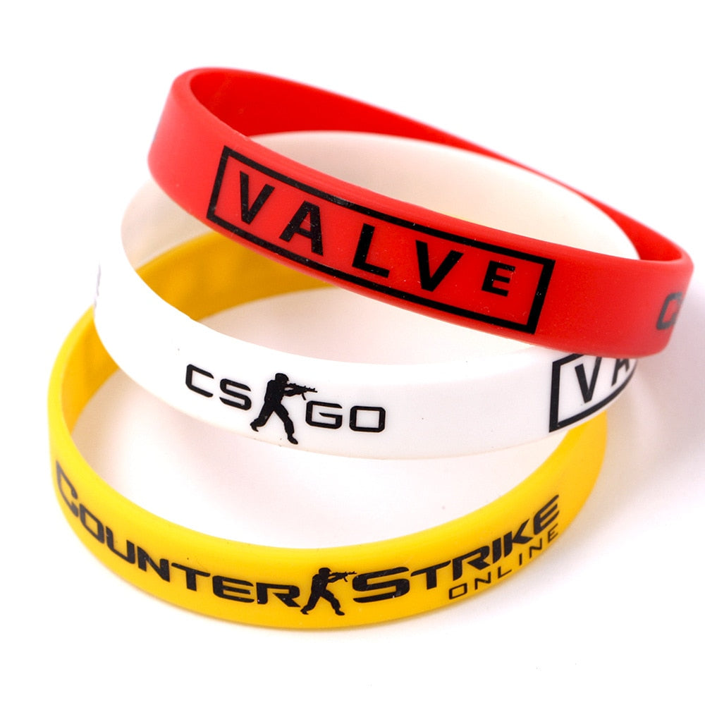 Red Yellow White Anime Game CS GO Sport Male Writstband Friend shipment Rubber Silicone Bracelet Men Jewelry For Women Best Frie