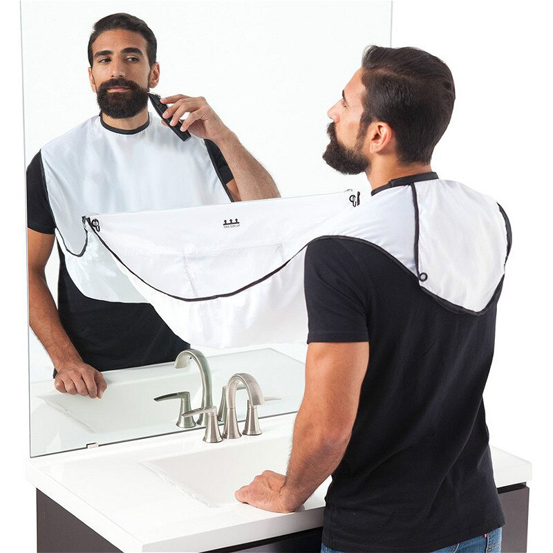 New Male Beard Shaving Apron Care Clean Hair Adult Bibs Shaver Holder Bathroom Organizer Gift for Man