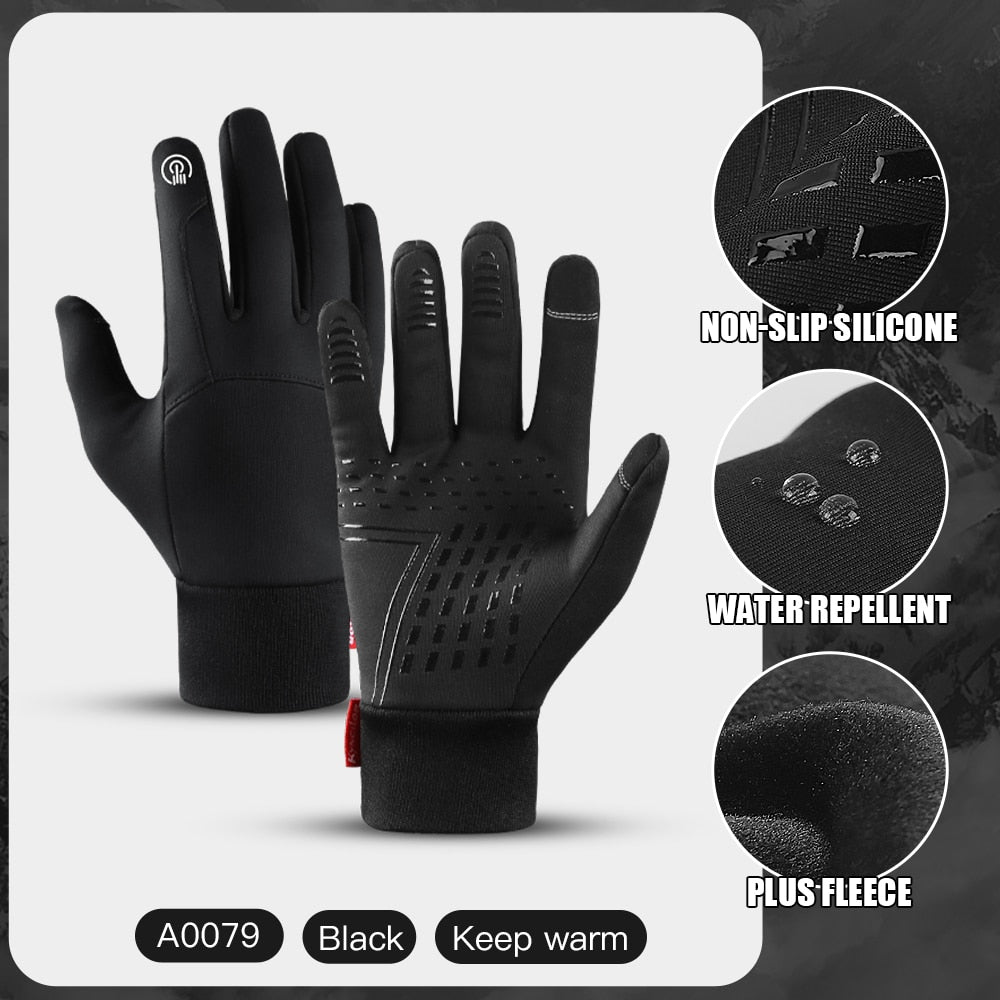 Touch Screen Windproof Outdoor Sport Gloves Men Women Winter Glove Fleece Thermal Warm Running Gloves Anti-slip Cycling Gloves