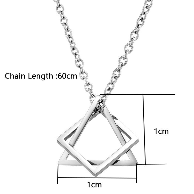 Fashion Hip Hop Necklace Men Triangle Square Combinado Boyfriend Gift Male Accessories 24 Inch Collar Hombre Cubana