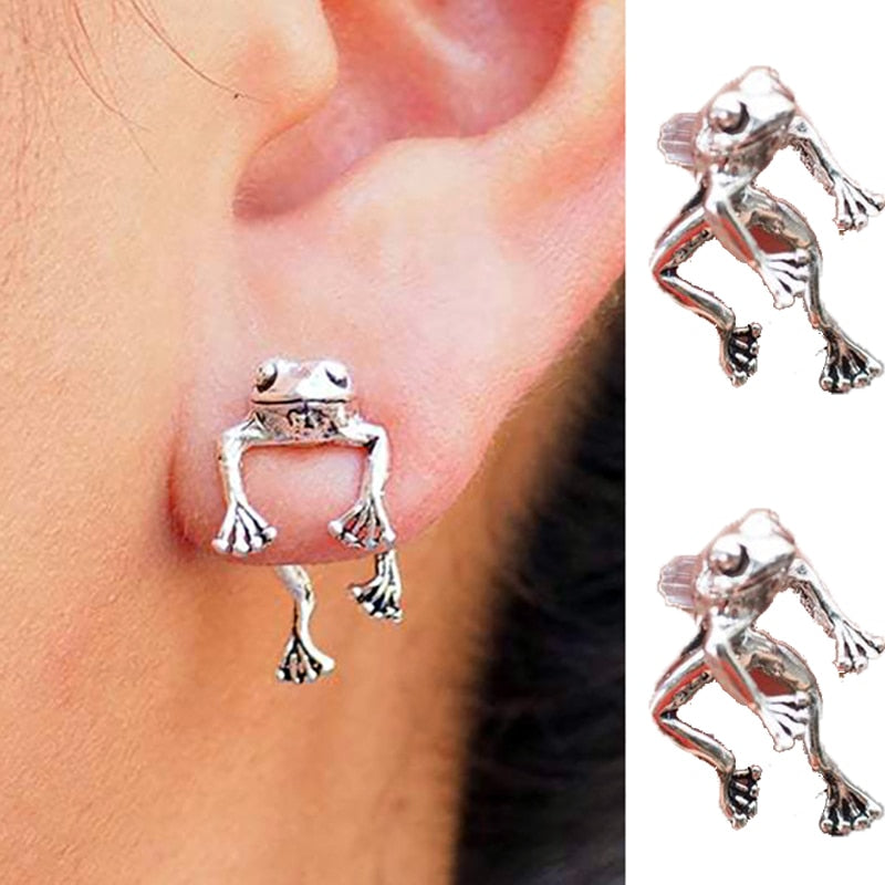 Cute Frog Earrings Trend Funny Animal Earrings for Women Girls Stud Earrings Statement Earring  Ear Piercing Jewelry Gifts