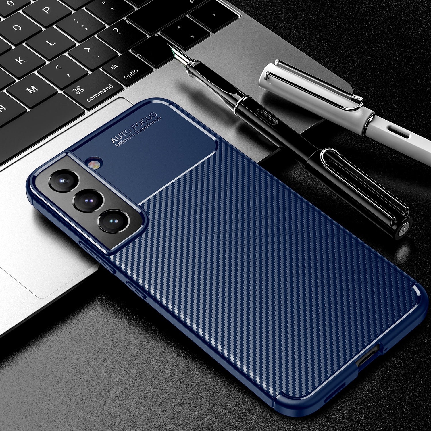 for Samsung Galaxy S22 Ultra Case, [Carbon Fiber Design][Grid Heat Dissipation Lining] Ultra Slim Shockproof Protective Case