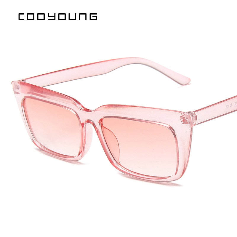 COOYOUNG New Square Sunglasses Women Brand Designer Retro Ladies Sunglass Rectangle Fashion Sun Glasses Female UV400