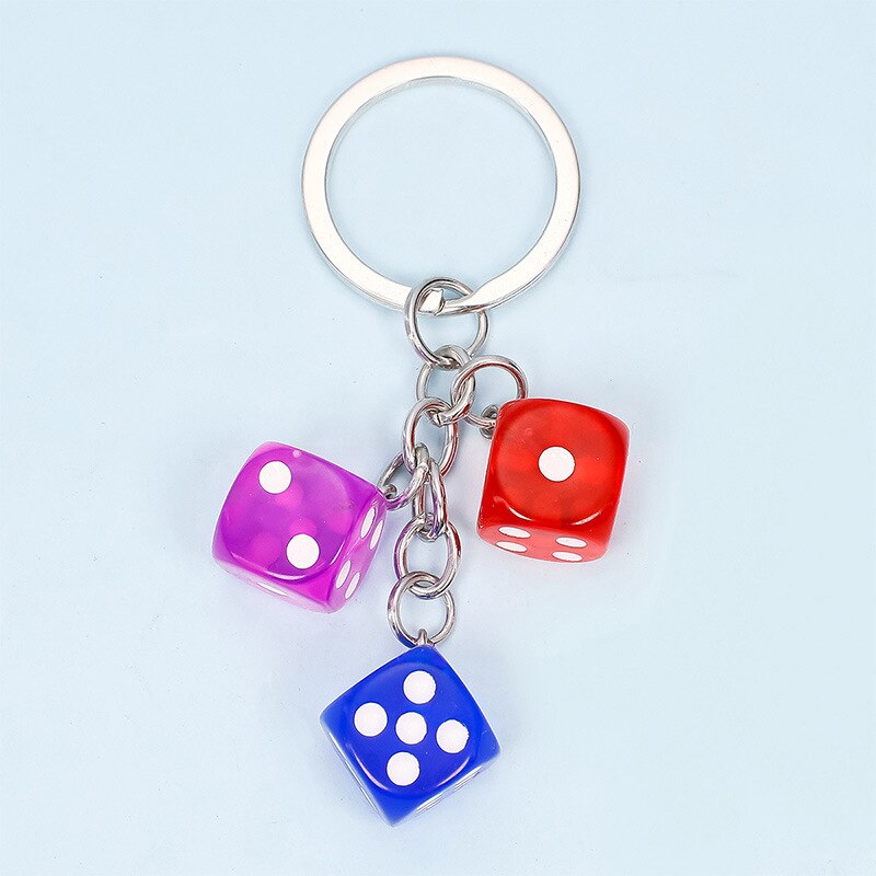 Funny Keychain 3D Removable Resin Dice Key Ring Recreation Key