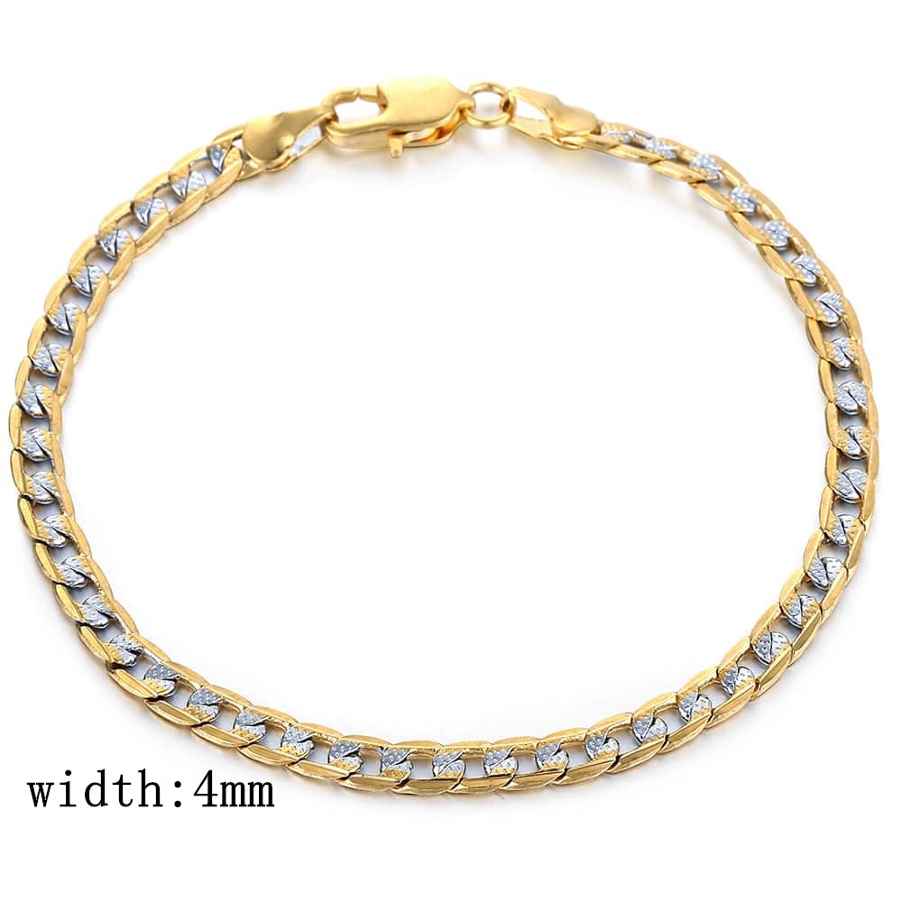 Trendsmax Gold Color Necklace For Men Women Cuban Link Male Necklace Fashion Men&#39;s Jewelry Wholesale Gifts 4mm GN64