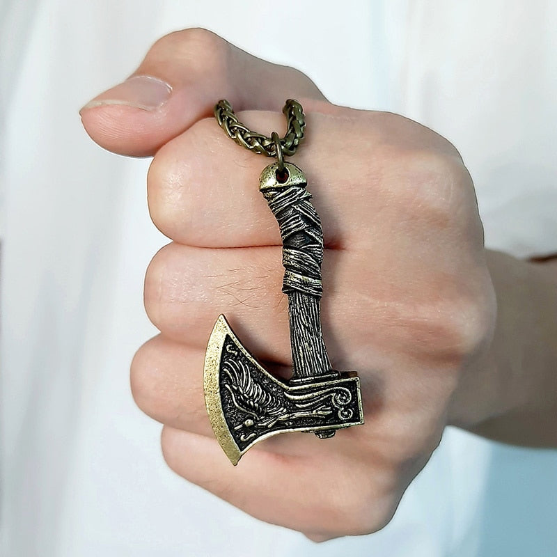 Vnox Vintage Retro Norse Viking Necklace Thor Mjolnir Hammer Pendant for Men Scandinavian Nodic Amulet Rune Punk Jewelry