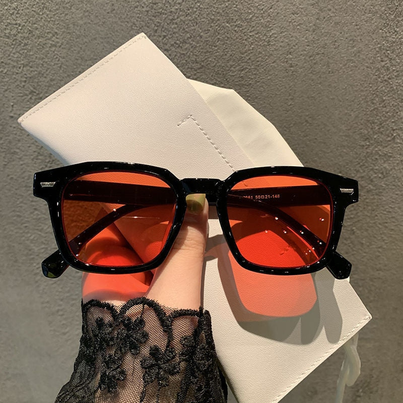 OIMG New Unisex Rectangle Vintage Sunglasses  Fashion Design Retro Sun Glasses Female Lady Eyeglass Cat Eye Casual Goggles